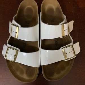 Like New White Patent Leather Birkenstock